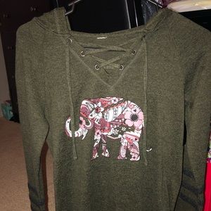 Olive Green elephant hoodie